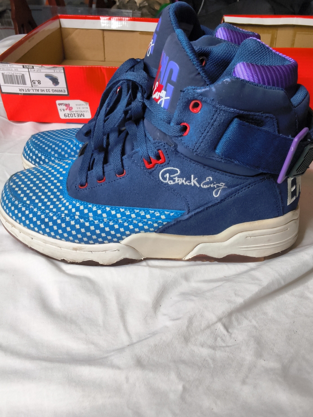 Patrick Ewing Men's Blue High-Top Athletic Sneakers